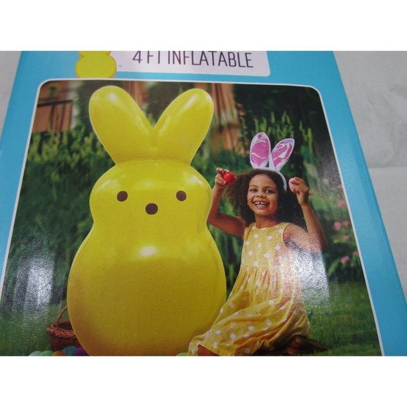 Yellow Easter Bunny Inflatable Classic Peep New 4ft Tall - Picture 2 of 13
